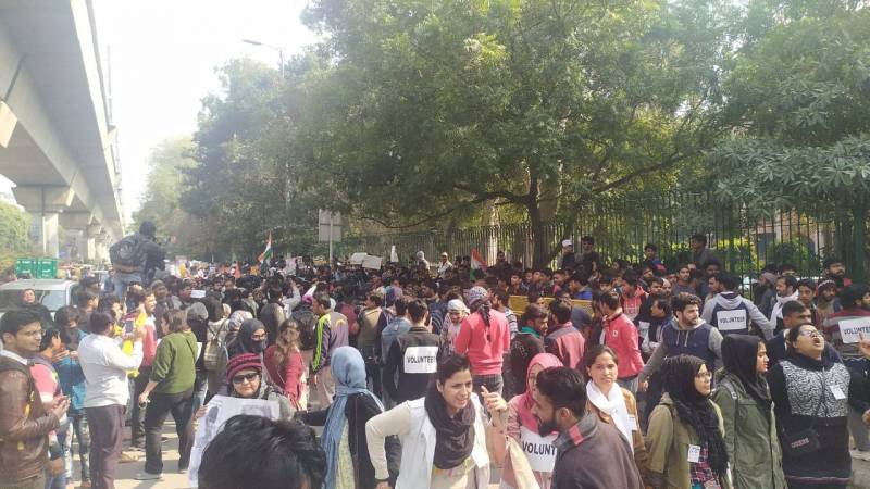 man shoots jamia students protest anti caa