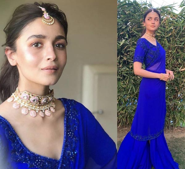 Alia bhatt outlet blue saree