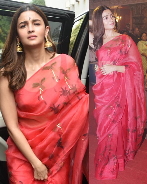 Alia Bhatt looks pretty in pink at Akash Ambani's Engagement Bash! | Saree  designs, India fashion, Latest designer sarees