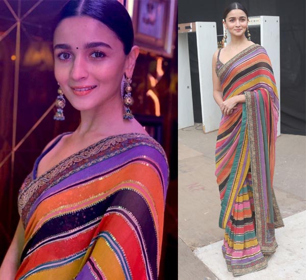 Alia bhatt multi color saree