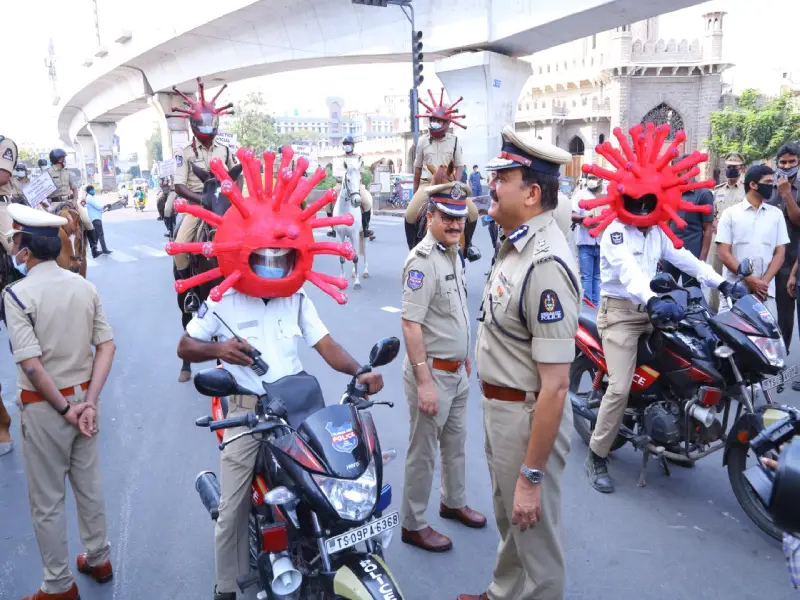 Corona Awareness Hyderabad Police 4
