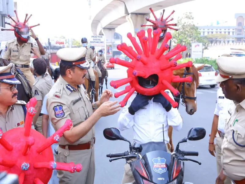Corona Awareness Hyderabad Police