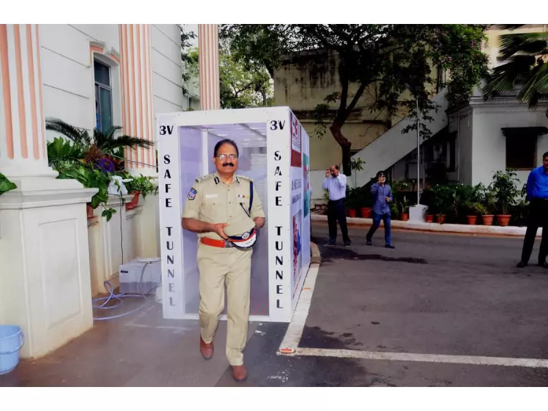 3V Safe Tunnel installed at Telangana DGP office, cleansing chamber set up at Kamareddy Rythu bazaar 3V Safe Tunnel installed at Telangana DGP office, cleansing chamber set up at Kamareddy Rythu bazaar
