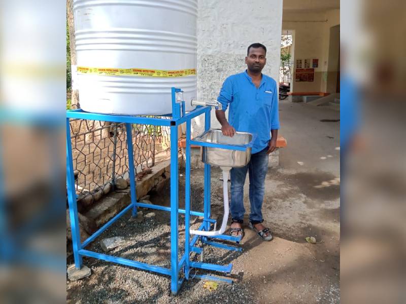 Covid-19: Warangal man’s foot-operated sanitisation device gets NIF funding
