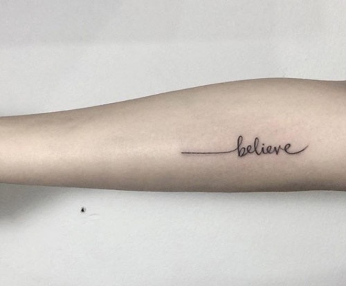 Believe tattoo | Believe tattoos, Star tattoo designs, Word tattoos