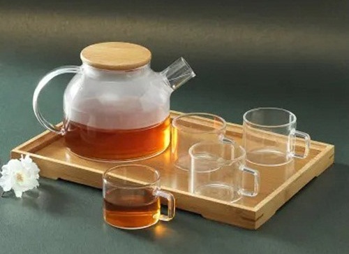 Modern Tea Set With Wooden Tray
