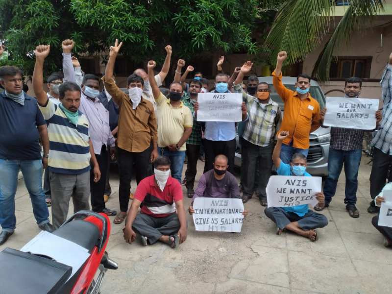 52 chauffeur drivers of Avis denied pay for 3 months, launch protest