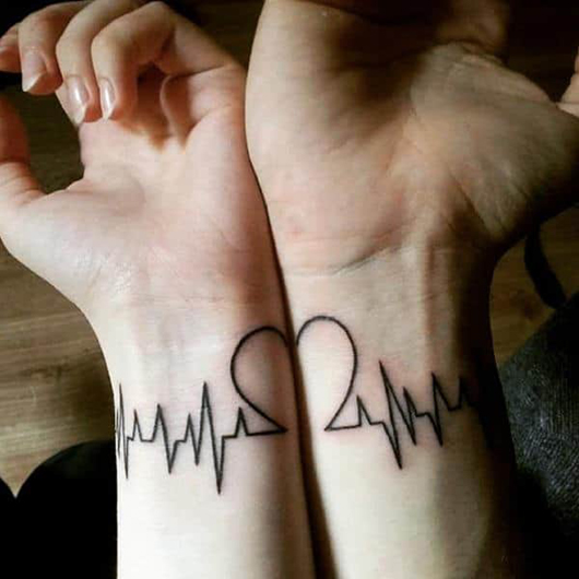 Heartbeat Couple Tattoo