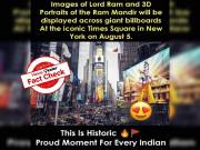 Msg claiming images of Lord Ram and Ram Mandir will be displayed at NY billboard is TRUE