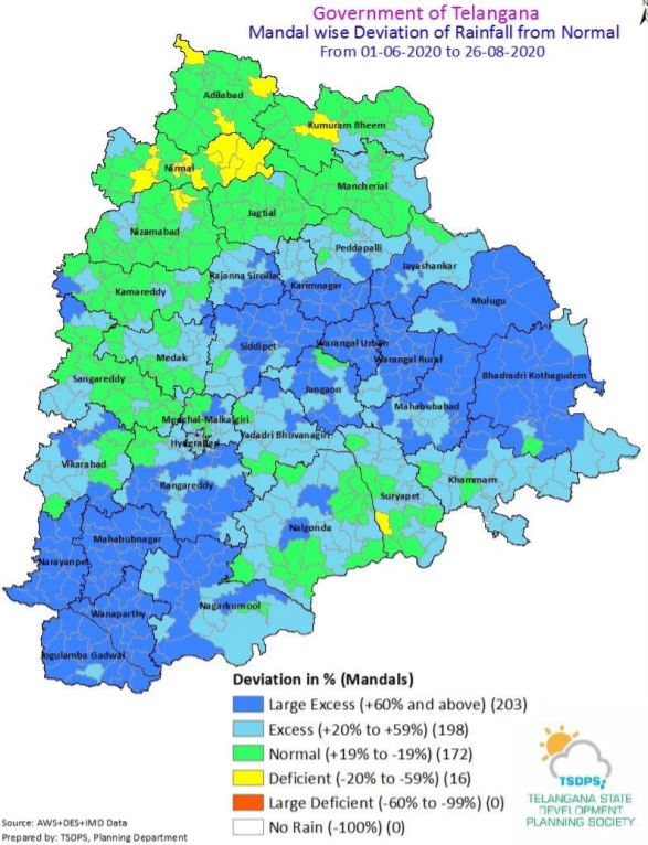 MET forecasts heavy rainfall in parts of Telangana for next 48 hours