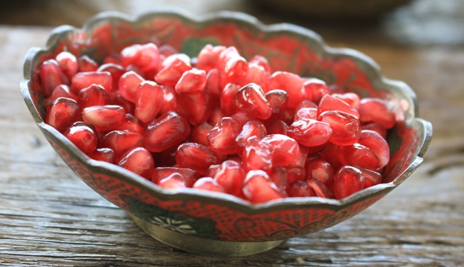 Fresh Pomegranate Seeds In Dish