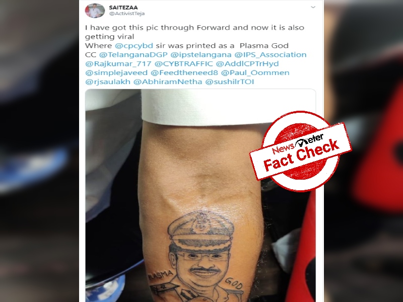 Fact Check: YES, Telangana man gets tattoo of Cyberabad CP Sajjanar on his  arm !!