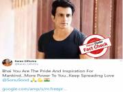 Fact Check: True, actor Sonu Sood wins UNDP’s Special Humanitarian Action Award