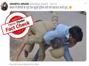 Fact Check: Viral photo of BJP goon beating up cop in Bengal is from Uttar Pradesh